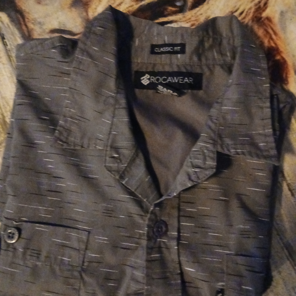 Rocawear 3XB Men's Grey Streetwear Button-Up Shirt